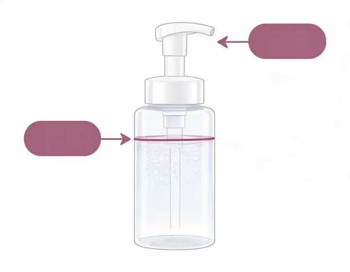 Foaming cleanser specification worksheet illustration, not a premises map